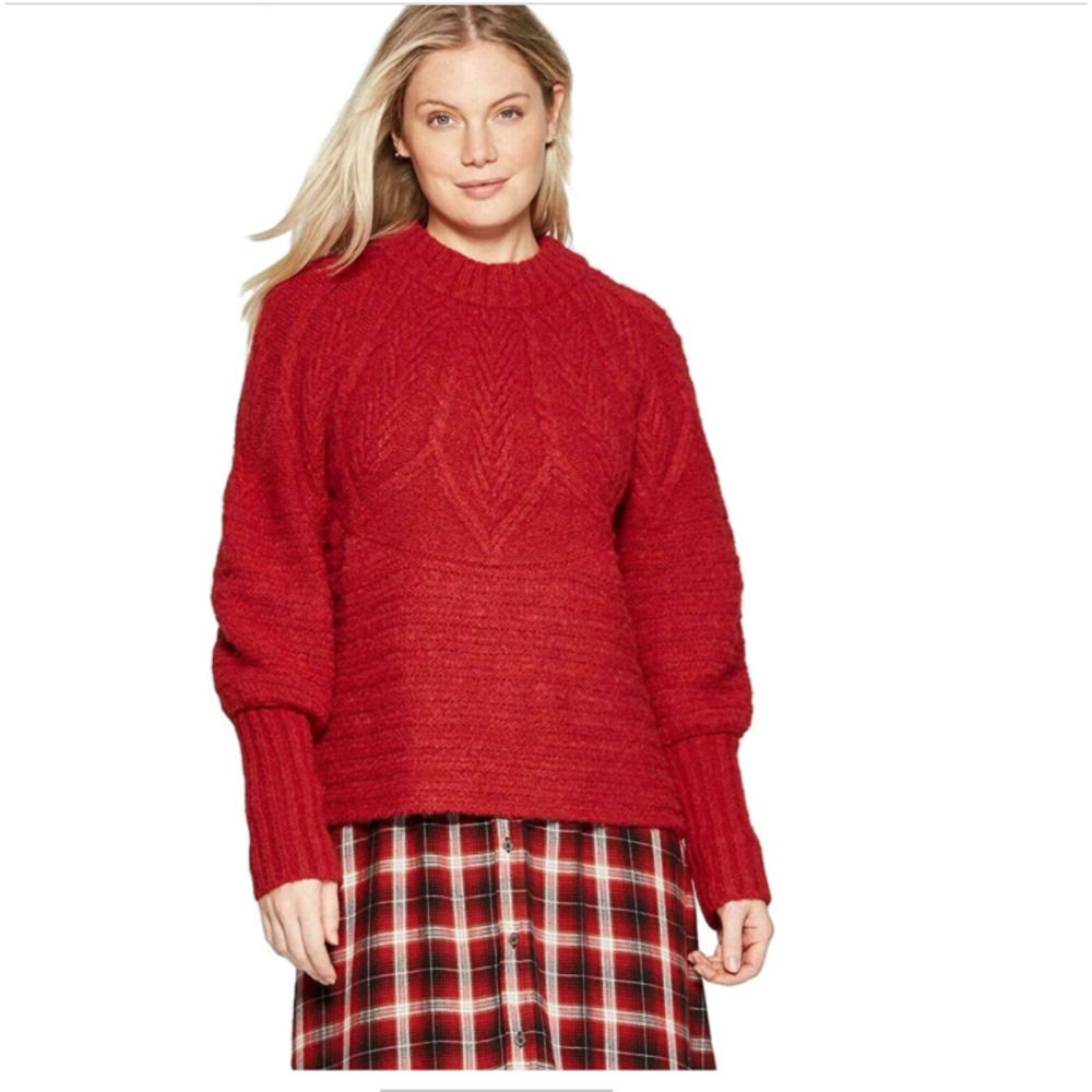 Universal Thread Sweater Womens L Crew Red NWT